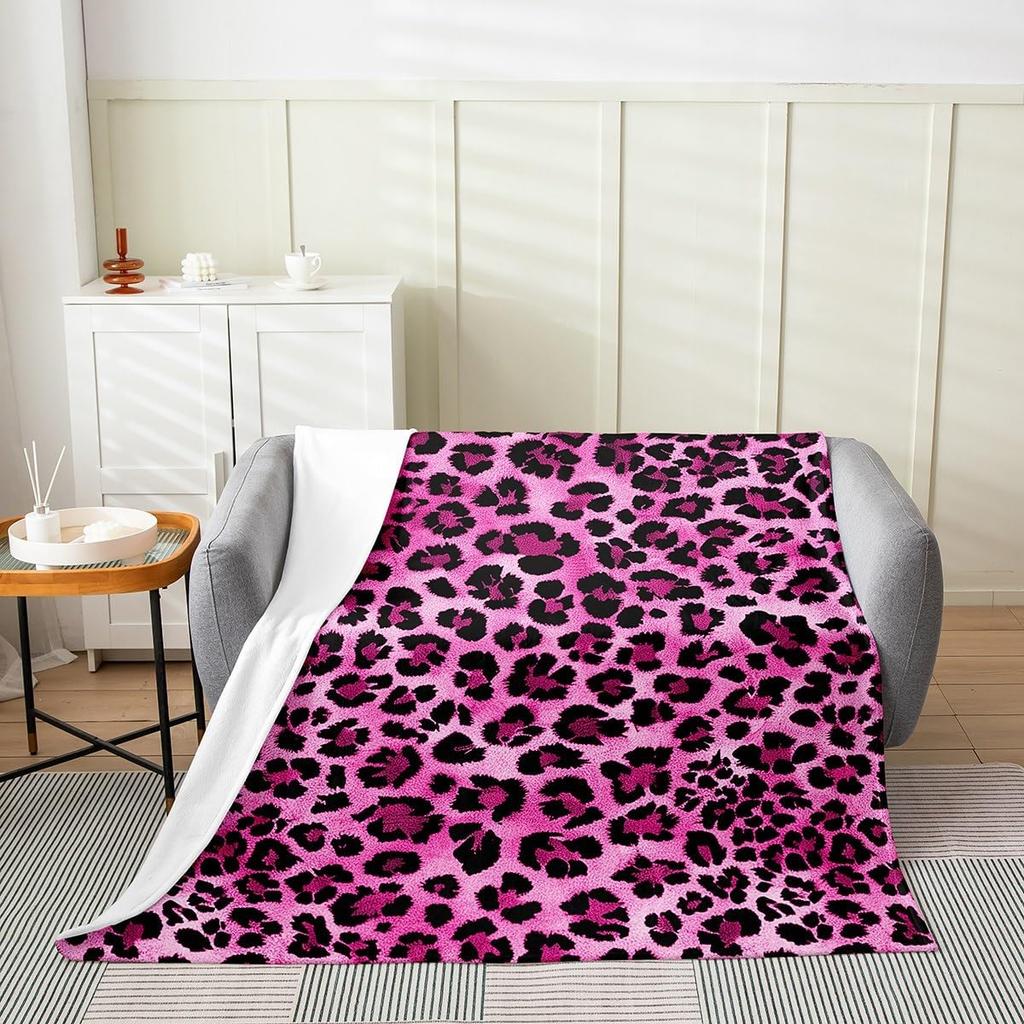 Pink Zebra Print Blanket Soft Fleece Throw Cozy Living Room Decor Animal Pattern Bed Cover Fashion Home Textile