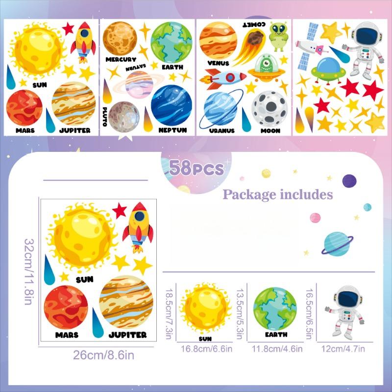 

Космические планеты наклейки на стену Космическая планета ракета астронавт украшение стены детского сада детские мультяшные наклейки на стену