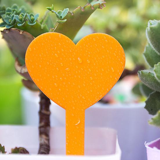 100Pcs Gardening Marks Multicolor Easily Cleand Heart-Shaped Plant Nursery Signs for Gardening