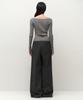 MUSINSA STANDARD WOMAN Women'S Pinstripe Deep Tuck Wide Slacks [Gray]