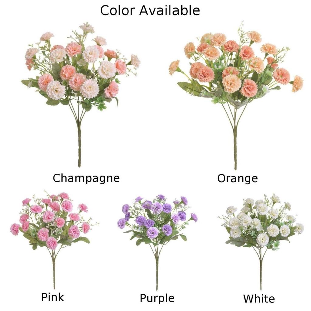 1 Bouquet Fake Flower Artificial Flowers 20 Heads Carnation