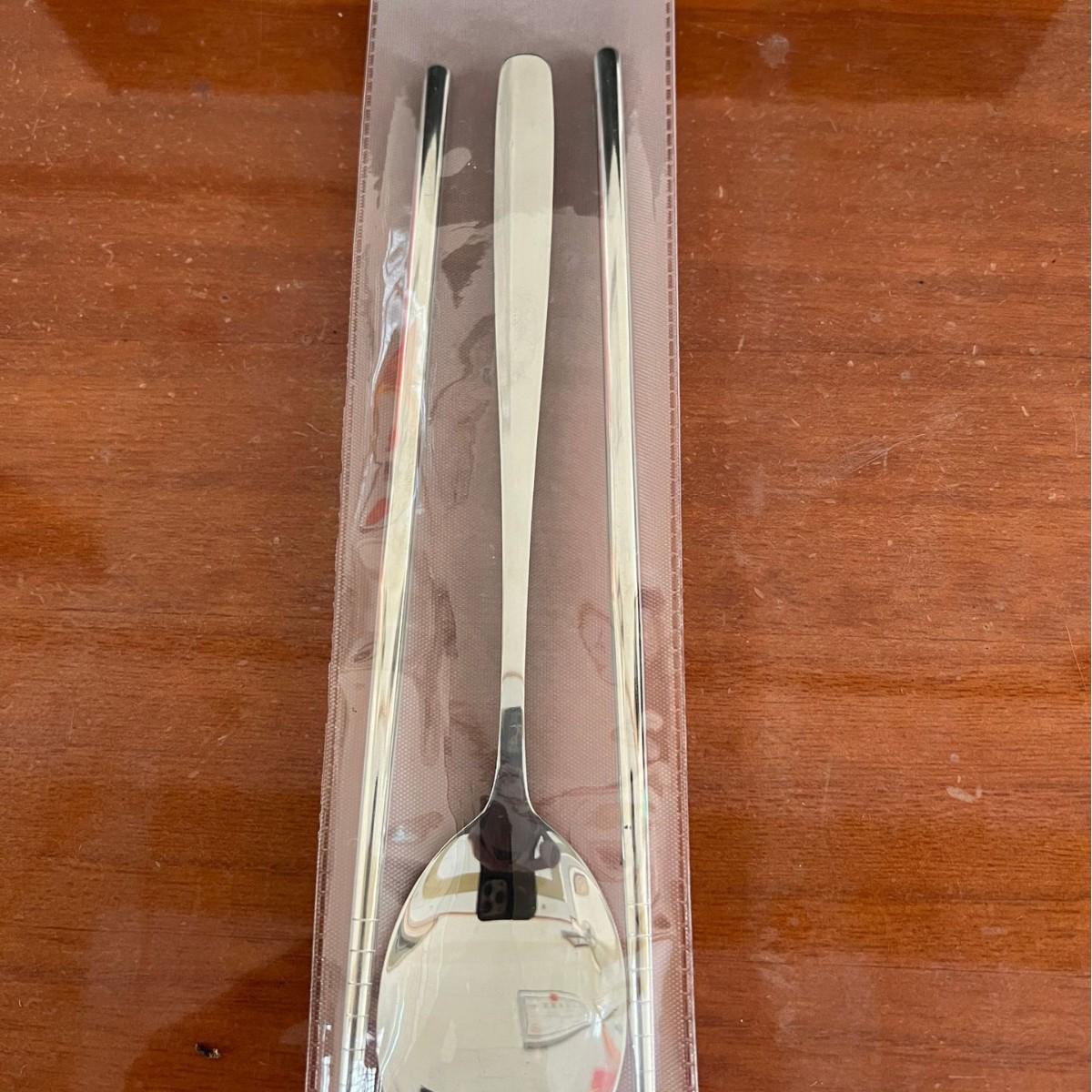 

Korean Style Portable Stainless Steel Chopsticks, Spoon, and Fork Set - Ideal for Camping, Outdoor, and Student Use