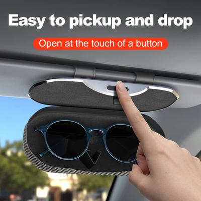 Car Glasses Box Portable Carbon Fiber Pattern Car Sunglasses Holder The Car Driving Glasses Holder Eyeglass Case For Sun Visor