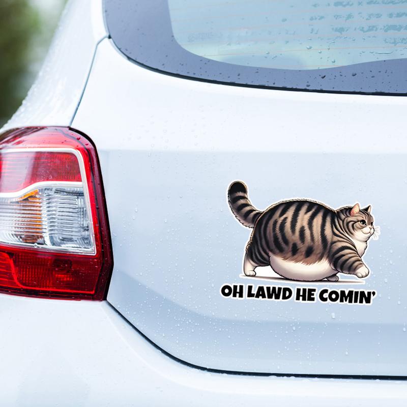 JT132#16X12cm Hilarious Chonk Cat Meme Vinyl Decal - Durable, Weatherproof Sticker for Cars, Laptops