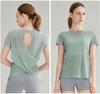 Women's Bamboo Yarn Hollowed Back Quick-Dry Yoga T-Shirt