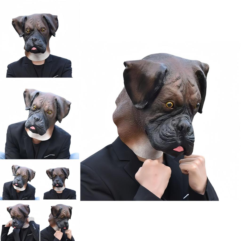 Shih Tzu Dog Head Mask Latex Role Play Toy For Birthday And Holiday Parties