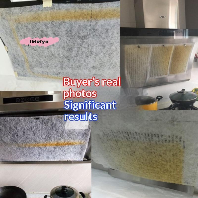 High-Performance Kitchen Oil Stickers Range Hood Filter Set - Smoke-Free Universal Fit Durable Oil Absorption Sticker Protection
