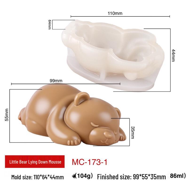Lying Bear Mousse Cake Silicone Mold