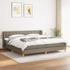 3127153 vidaXL Divan Bed with Mattress Taupe 200x200 Cm Fabric