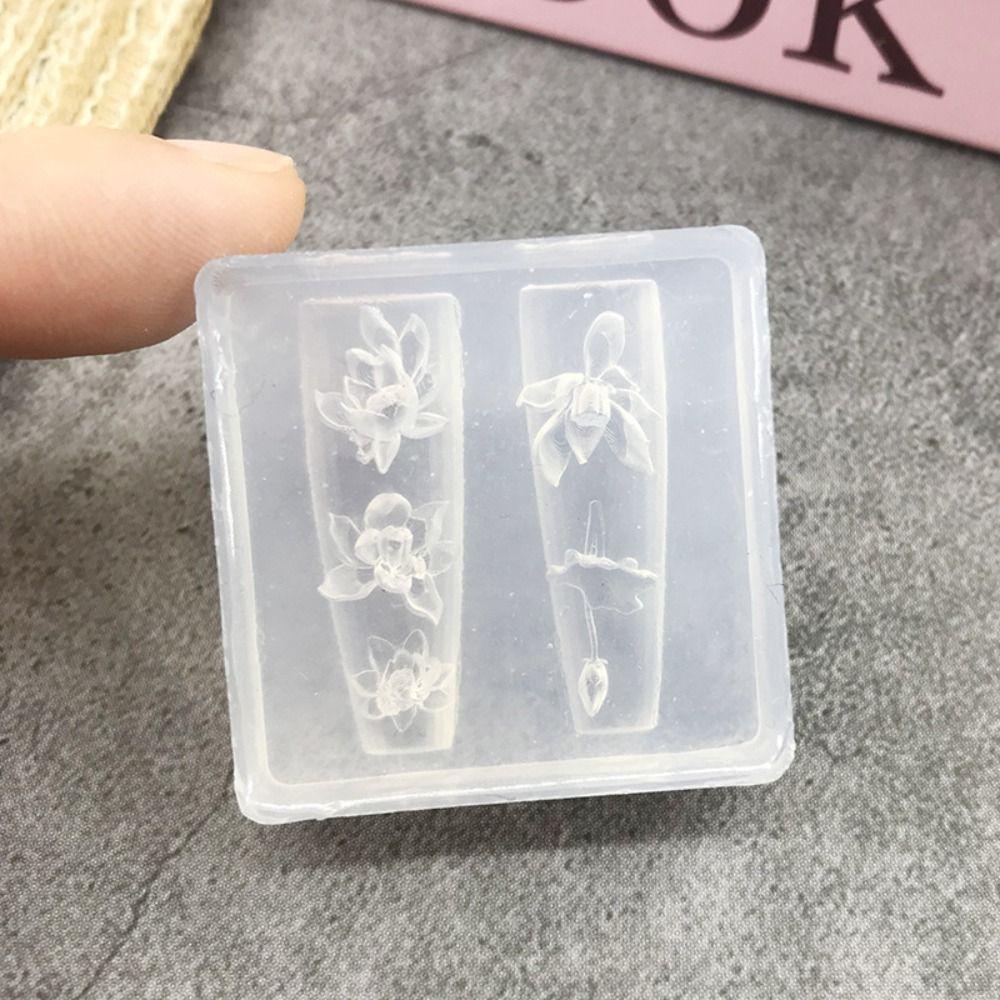 With Box Nailart Mold Transparent Silicone Template New Nail Art Template  Nail Decoration