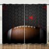 Curtains Sports Football Baseball Dark Wind Curtains Bedroom Non-Perforated Blackout Curtains