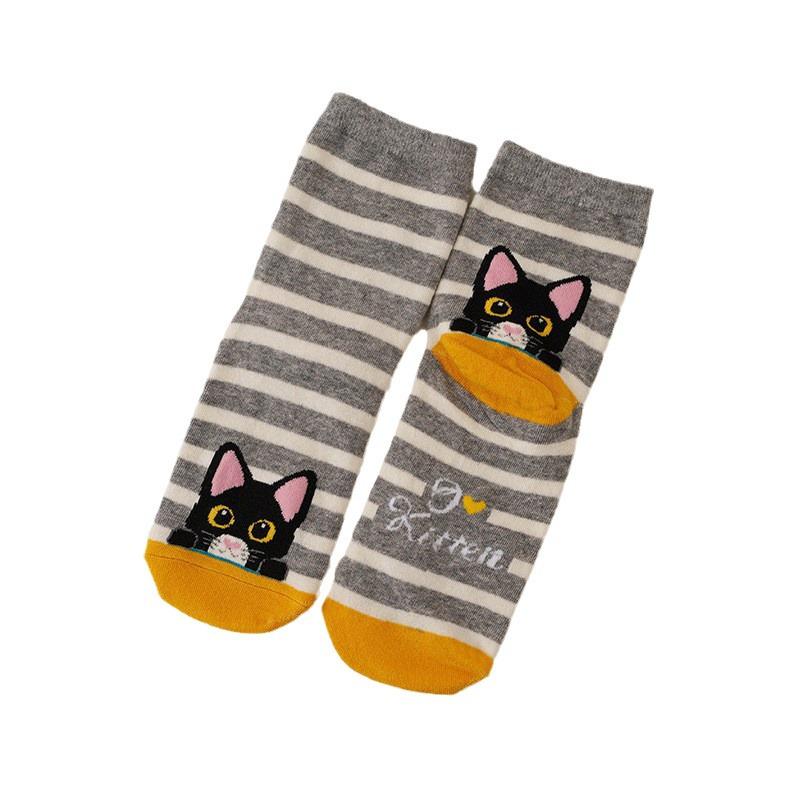 Spring & Autumn Cute 3D Cat Ear Mid-Calf Socks for Women