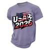 T-shirt da Uomo a Maniche Corte Girocollo Grafica Calcio USA 2026 Casual Vestibilità Larga Top per l'Uso Quotidiano