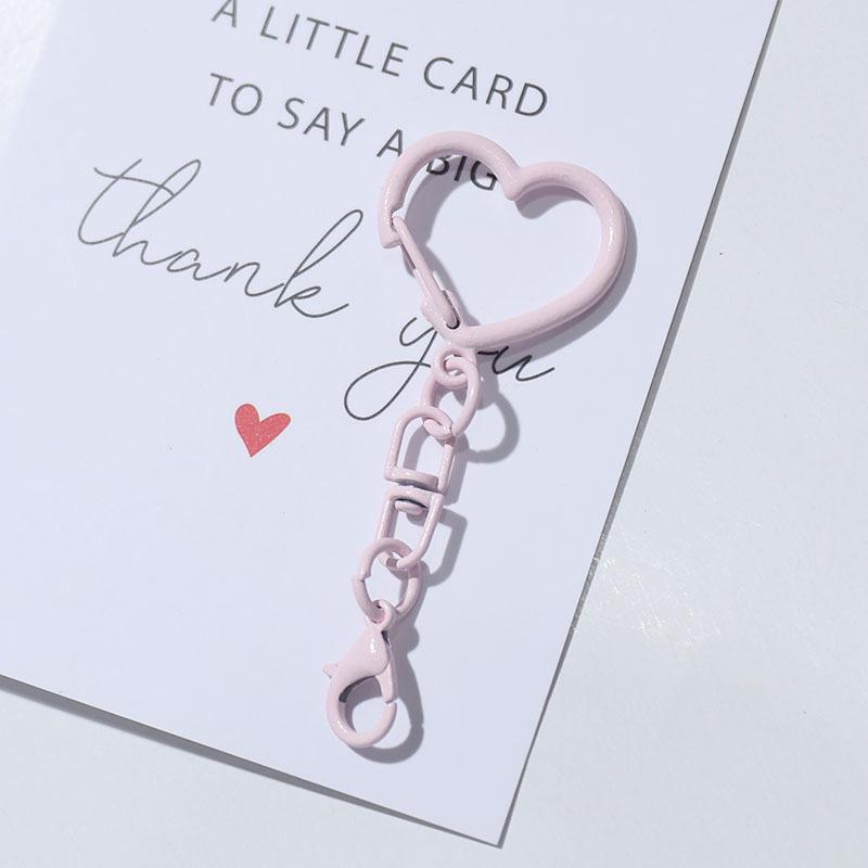 Zinc Alloy Heart & Perler Bead Ornament Keychain Accessory