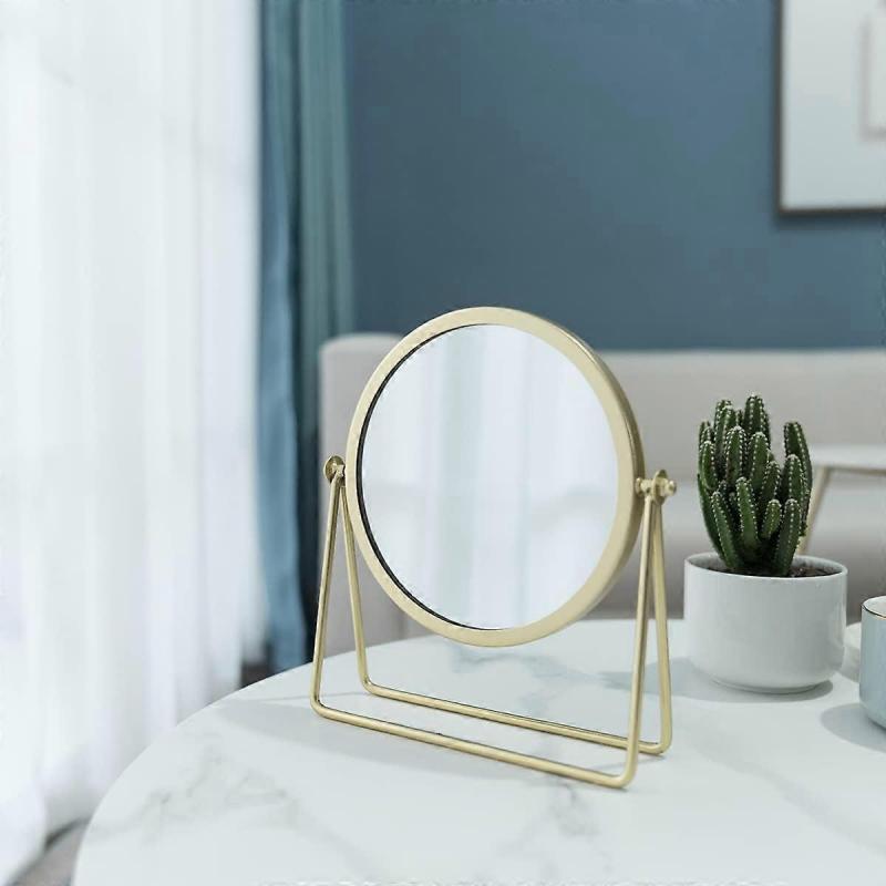 Single Side Makeup Mirror Vintage 360 Rotating Metal Makeup Mirror Round Beauty Mirror Handmade Makeup