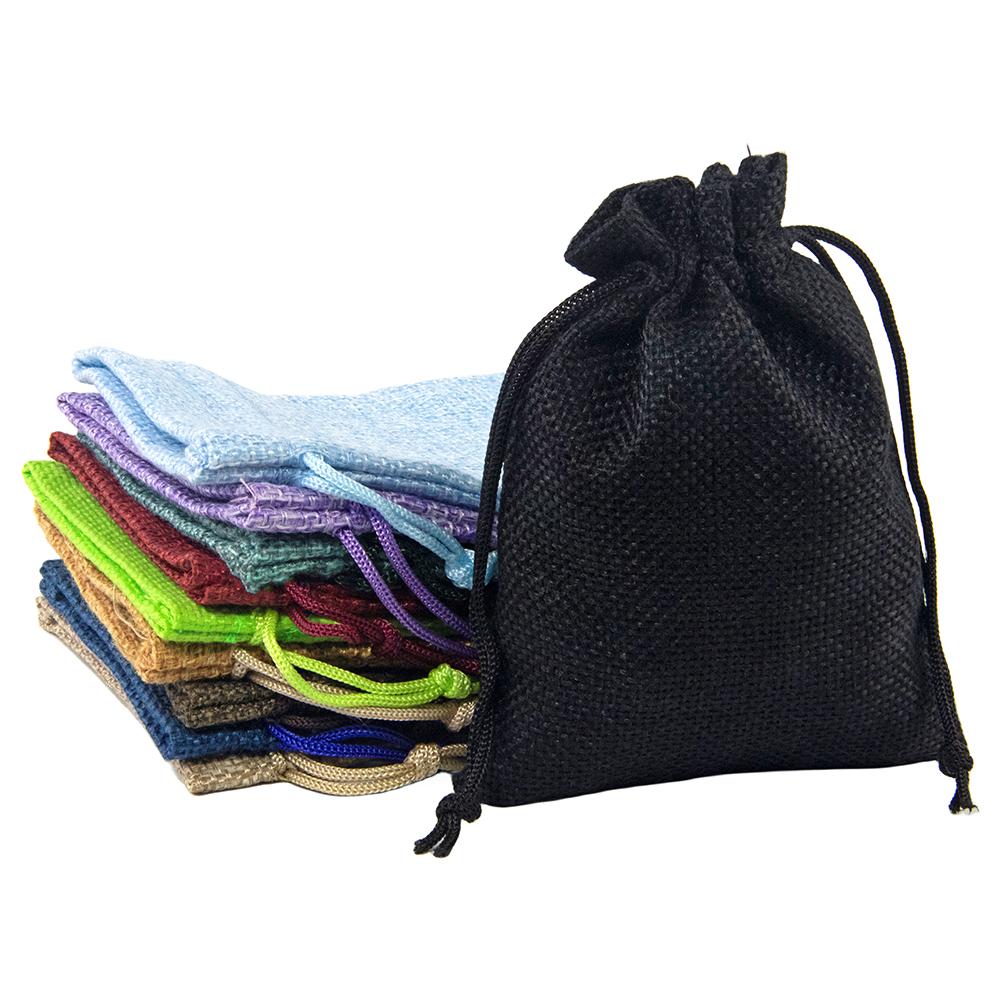 Dice Bag, 10pcs 93mm*125mm Jewellery Bags Burlap Pouch with Drawstring for Jewellery Tarot Dice Gift Packaging Bags