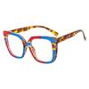 Women Large Frame Glasses Square  Brand Design Colourful Eyeware Anti-blue Light Glasses for Daily Use