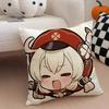 MiHoYo heiß lustig Genshin Emotes Meme Kissenbezug Überwurf-Kissenbezug Versteckter Knopf Strapazierfähiges Polyester Stuhlkissen