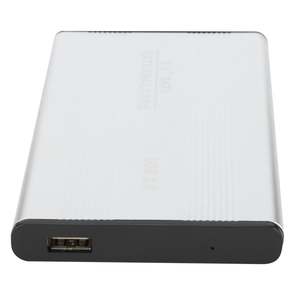 HDD Enclosure Plug Play 3TB USB2.0 SSD Hard Disk Box for OS X Laptops External Data Storage Argent  (Not Inclube Hard