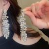 European and American Luxury Irregular Silver Needle Earrings with Rhinestone Inlay