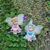 4 sztuk/zestaw Fairy Garden kwiat do składania anioły Ornament miniaturowy wystrój figurki z żywicy