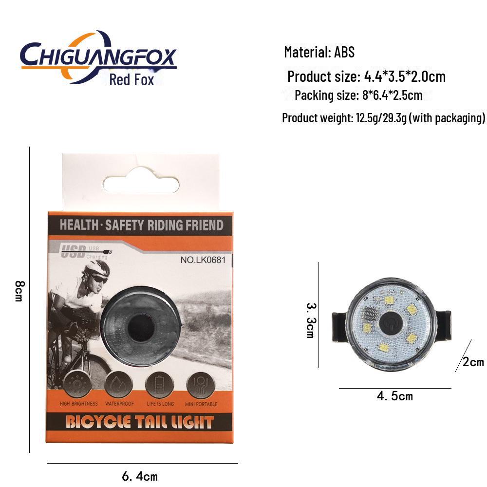 USB Rechargeable Colorful Dimming LED Mini Rear Taillight with Quick-Detach Feature