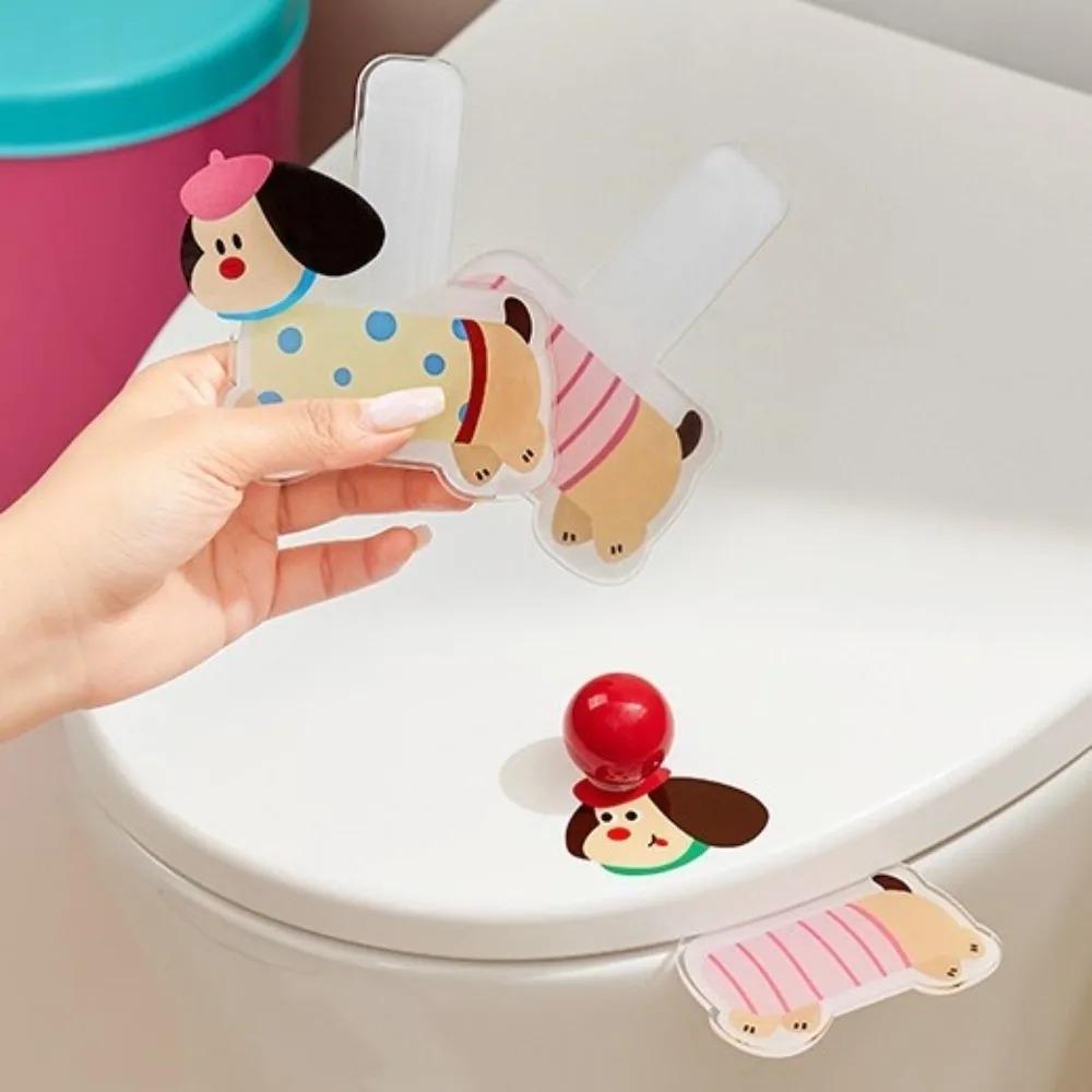 Self-Adhesive Sausage Dog Toilet Lid Holder Toilet Lifting Device Seat Cover Opener  Bathroom