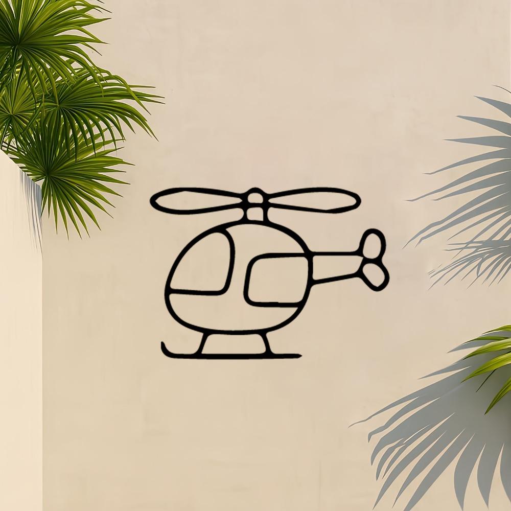 1pc Metal Helicopter Wall Art, Dynamic Helicopter Statue, Aviation Gift for Kids, Pilot Decor, Weatherproof Metal Sculpture for Garage, Backyard Fence