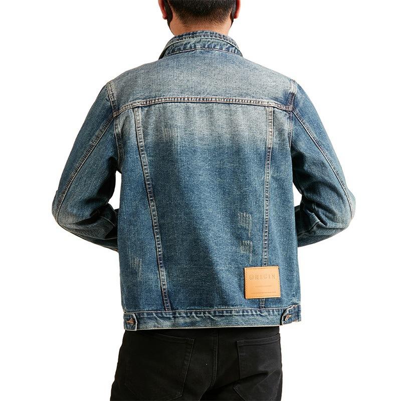 New Spring and Autumn Denim Jacket Men's American Trendy Retro Work Jacket Casual Jacket