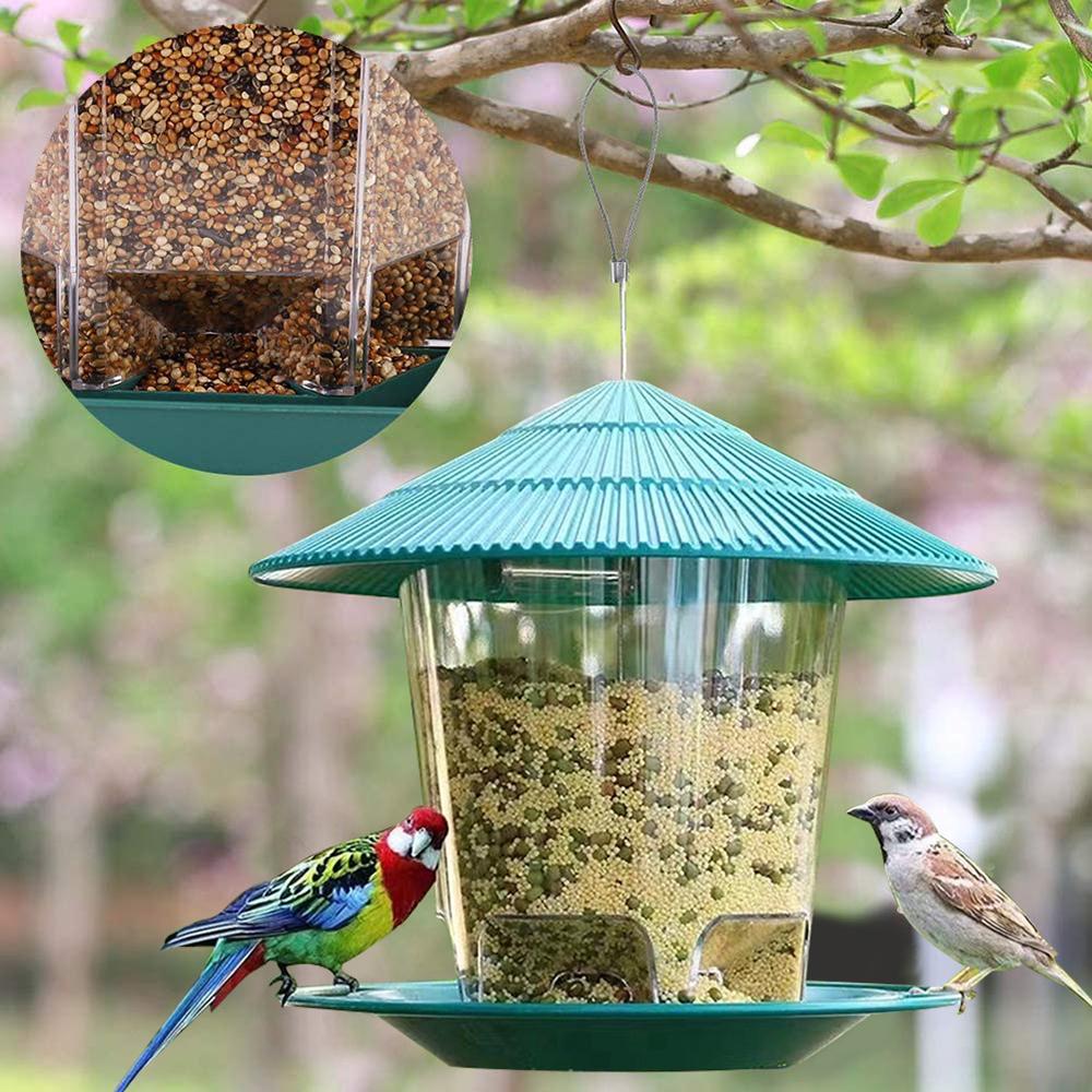 Casa Mangiatoia per Uccelli Selvatici da Finestra Plastica Trasparente Mangiatoia per Uccelli Appesa Stazione di Alimentazione per Arachidi Noci Giardino Distributore di Semi