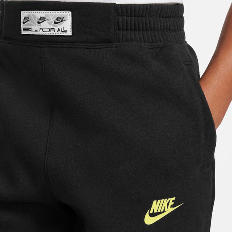 Nike Knit Sports Pants With Logo Print Fleece Kids Bottoms Black DX5510-010