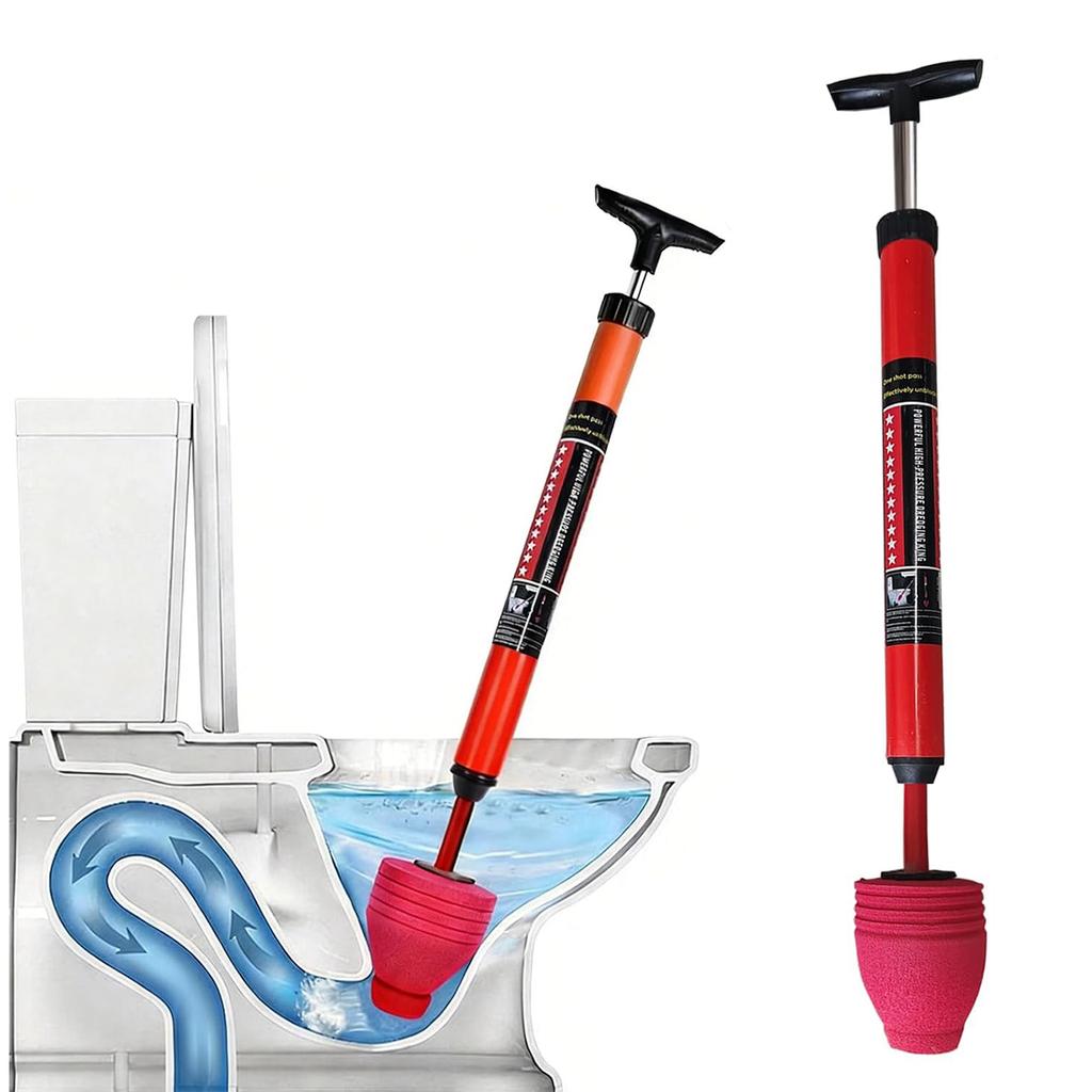 Toilet Plunger Powerful Pneumatic Drain for Clogged Toilets, Instant Unclogger for Paper & Waste, Safe for P