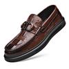 Loafers Men's New Soft-soled Beanie Shoes Men's Business Casual Leather Shoes Formal British Style Crocodile Pattern Men's Shoes