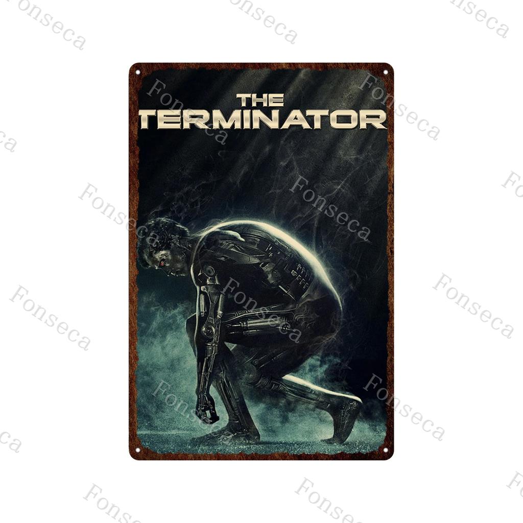 Terminator 2 Movie Metal Poster Tin Sign Classic Movies The Terminator Metal Plates Home Decoration Wall Art Iron Paining