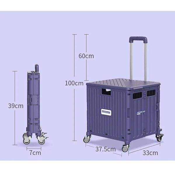 

WTEMPO тележка для покупок портативная складная тележка для кемпинга большая вместительная тележка для покупок бытовой ящик для хранения на открытом воздухе 44.5*15*54cm фиолетовый