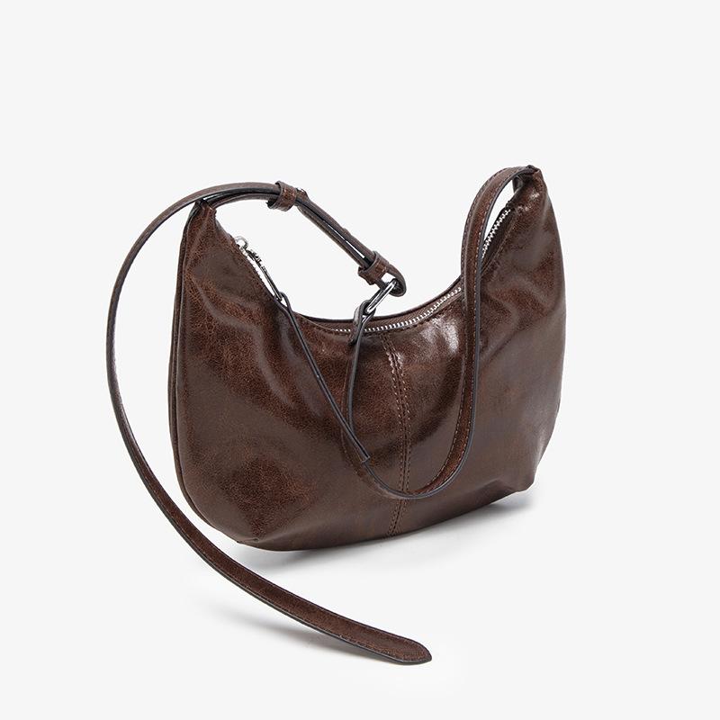 

Маслянистая глянцевая ретро кофейно-коричневая сумка подмышку простая сумка-мессенджер на плечо для通勤 женская сумка темно-коричневого