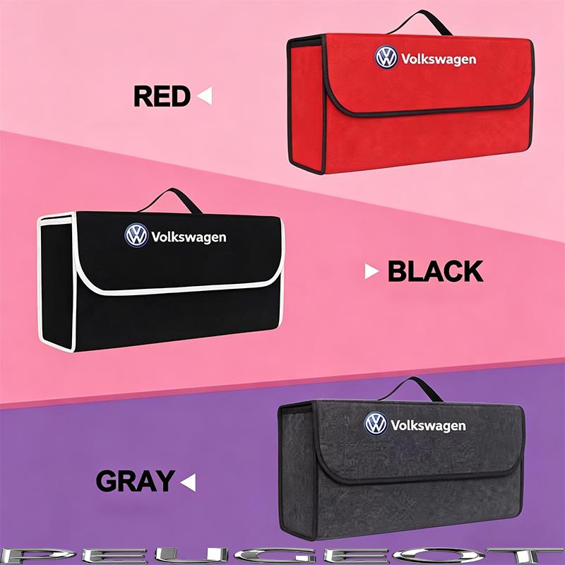 Car Trunk Organizer Box Large Capacity Folding Storage Bag For VW Tiguan Golf Polo GTI GTD CC Touran Beetle Arteon Jetta Hub Cap