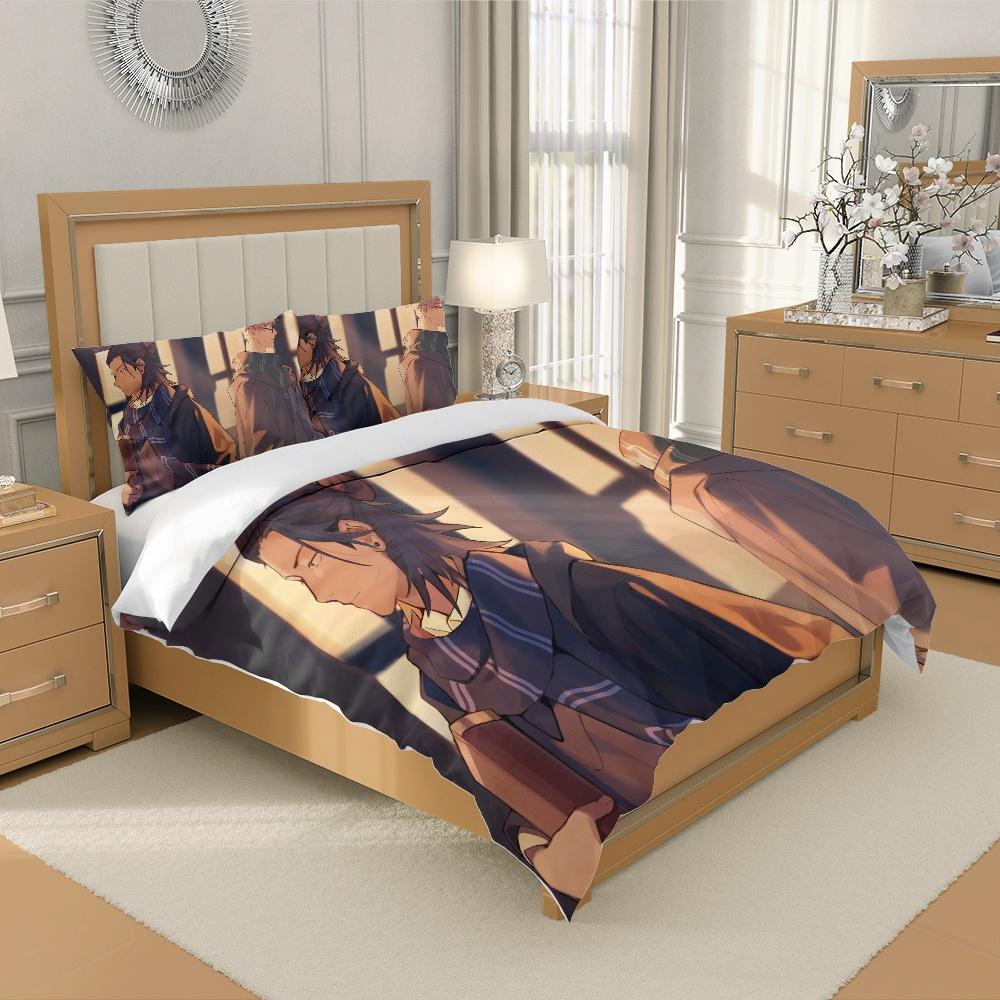 S-Satoru G-Gojo J-Jujutsu K-Kaisen Anime Bedding Set Duvet Cover Breathable Polyester US Twin Full Queen King, UK Single Double King