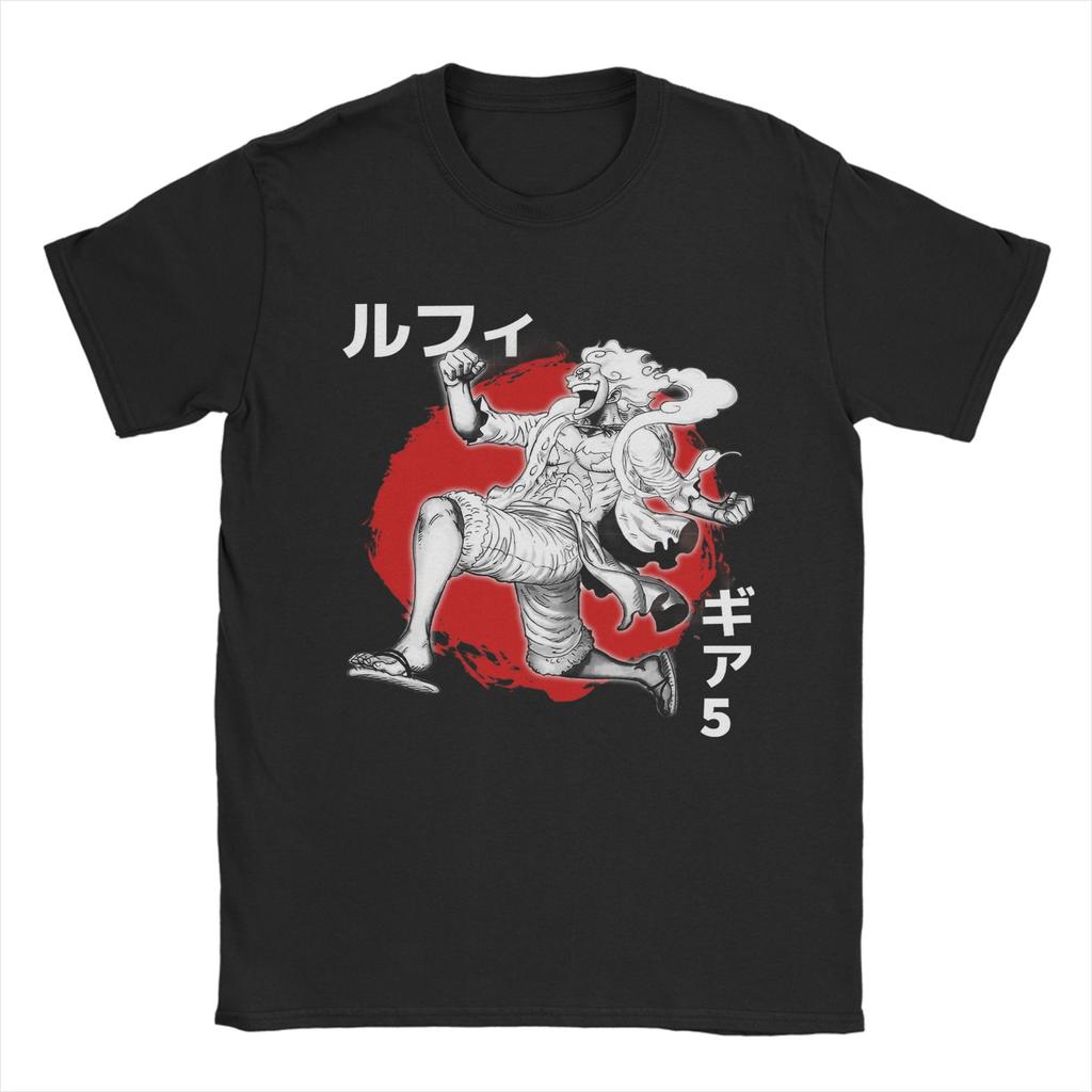 Anime Monkey D Luffy for Unisex Women T Shirt One Piece Fun Tees Short Sleeve O Neck TShirts Pure Cotton Original Tops