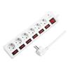 LogiLink 6-socket Power Strip, 1.5m, 7 Switches, Surge Protector