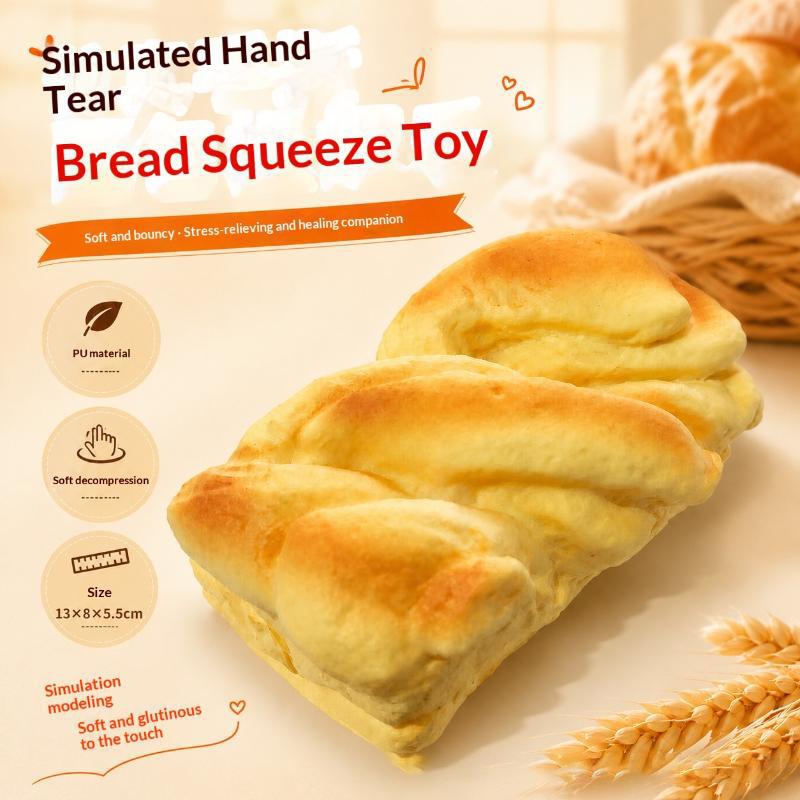 Decorative Soft Kitty Bread Squeeze Toy Adorable Stress Relief Toy for Adults Car Interior Ornament