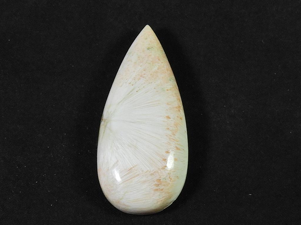 59Cts. Pink Scolocite Pear Healing Crystal Cabochon Loose Gemstone 21X46X9MM SK-2468