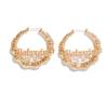 European and American fashion hollow letter mix and match punk earrings women's temperament bamboo ring personality retro stud earrings
