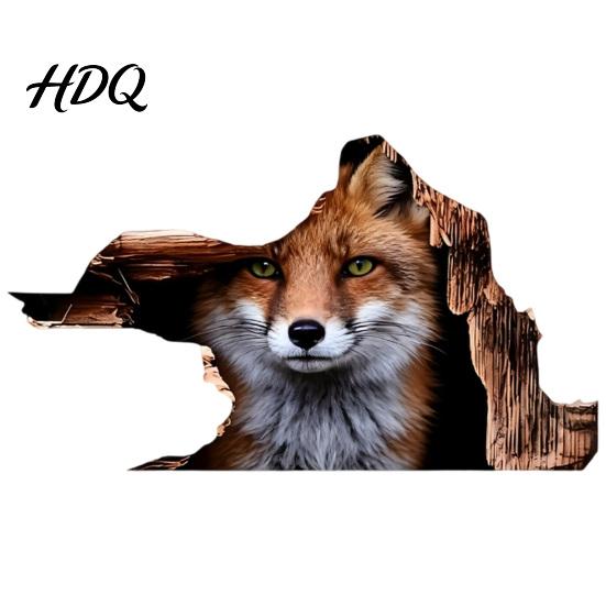 Аксессуары для DIY Украшения Комнаты 3D Наклейка на Стену с Дырой Животное Реалистичная Мышь Енот Тигр Лиса на Снимаемых Наклейках Наклейки Забавные Снимай И