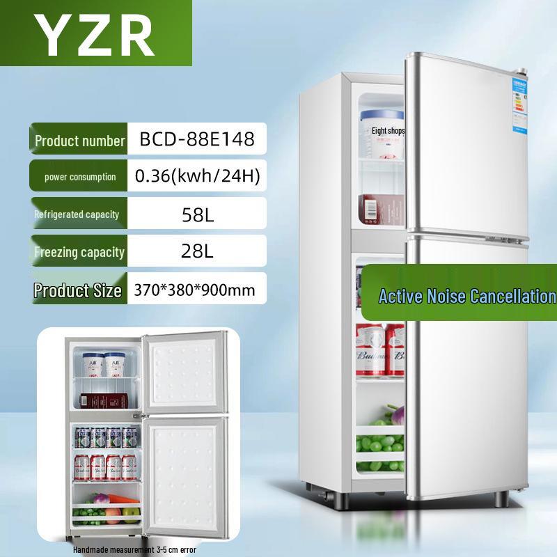 First-Class Energy-Saving Mini Fridge: Compact Double-Door Refrigerator for Home, Office, Dorm, or Rental Room