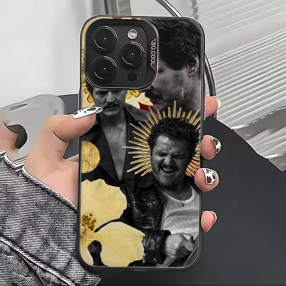 P-Pedro Pascal Actor Phone Case For iPhone 17,16,15,14,13,12,11 Plus,Pro Max,XS,Colorful Silver Black Cover