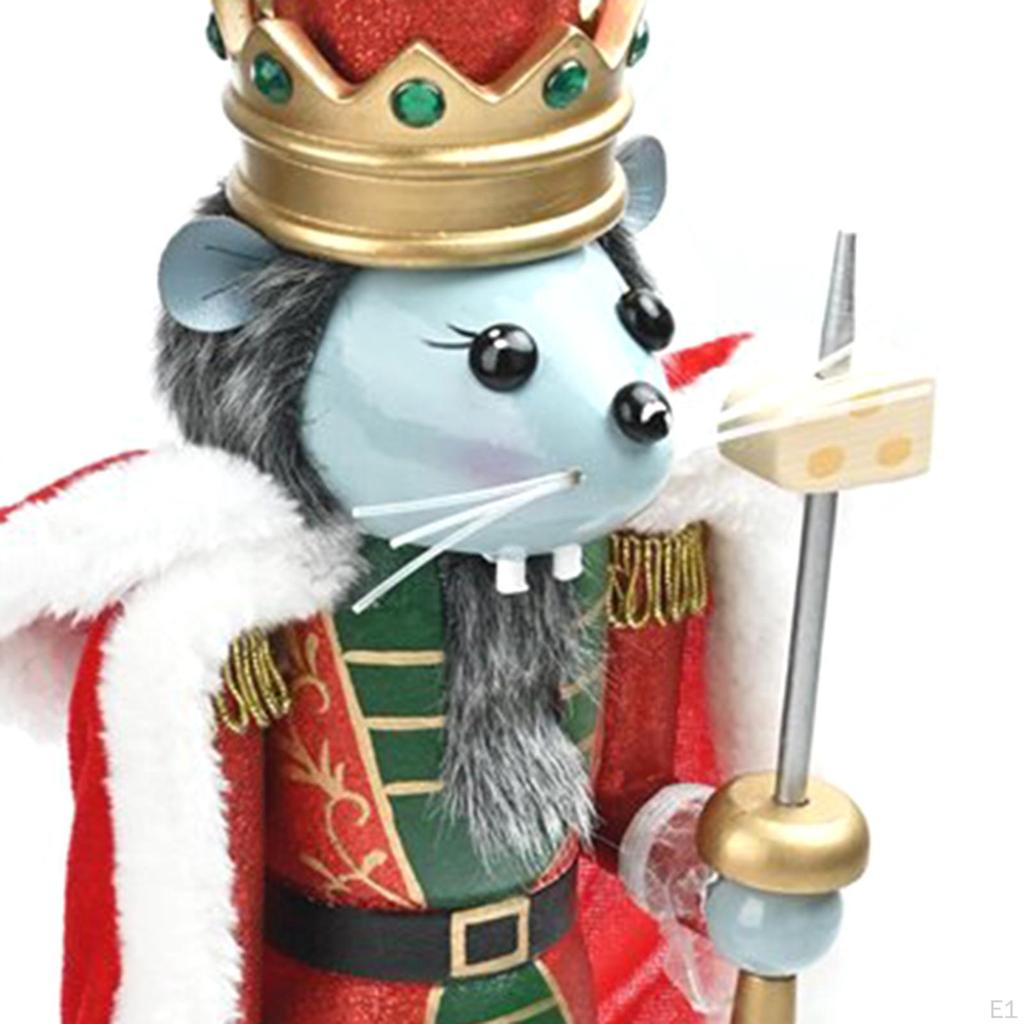 Dziadek do orzechów Król Mysz Świąteczna Dekoracja Ozdoba Rzeźba Rzemiosło Figurka Drewniana dla