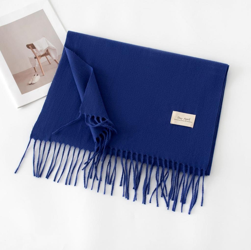 Cashmere feel solid color scarf women's imitation cashmere autumn and winter atmosphere versatile medium and long shawl scarf