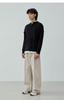 NODU Soft Henley Neck Round Long Sleeve Knit [Black]