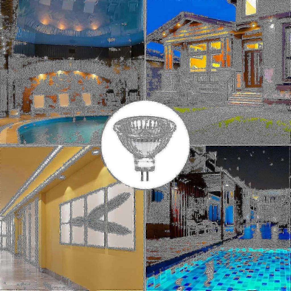 Pack Of 8 Halogen Bulbs Gu5.3 Mr16 35w 12v Dimmable - Warm White 2800k, 400 Lumens, Glass Cover Fi New Arrival S06